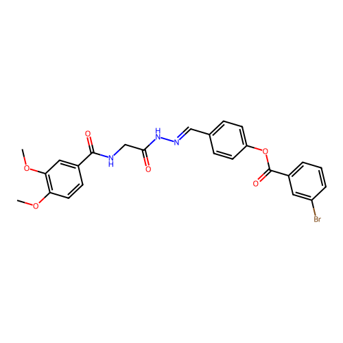 4-(2-(((3,4-Dimethoxybenzoyl)amino)acetyl)carbohydrazonoyl)phenyl 3-BR-benzoate structure