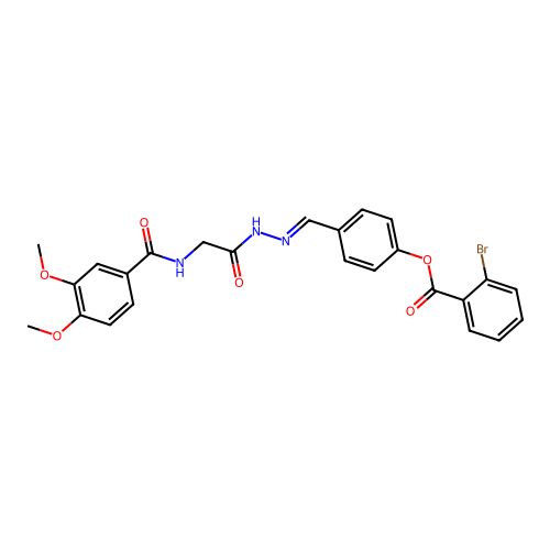 4-(2-(((3,4-Dimethoxybenzoyl)amino)AC)carbohydrazonoyl)phenyl 2-bromobenzoate structure