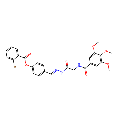 4-(2-(((3,4,5-Trimethoxybenzoyl)amino)AC)carbohydrazonoyl)phenyl 2-bromobenzoate structure