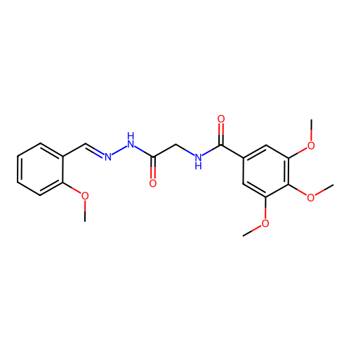 (E)-3,4,5-trimethoxy-N-(2-(2-(2-methoxybenzylidene)hydrazinyl)-2-oxoethyl)benzamide structure