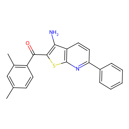 (3-Amino-6-phenylthieno[2,3-b]pyridin-2-yl)(2,4-dimethylphenyl)methanone structure