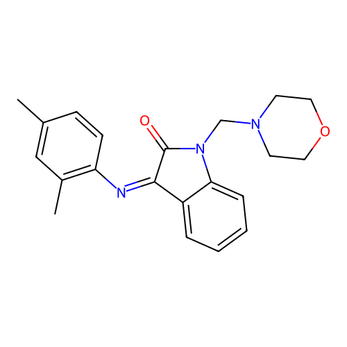 3-[(2,4-dimethylphenyl)imino]-1-(4-morpholinylmethyl)-1,3-dihydro-2H-indol-2-one structure
