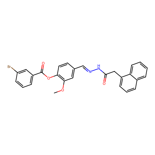 2-Methoxy-4-(2-(1-naphthylacetyl)carbohydrazonoyl)phenyl 3-bromobenzoate structure