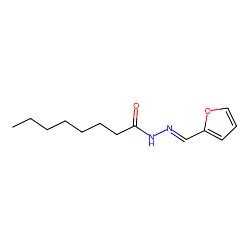 N-(furan-2-ylmethylideneamino)octanamide structure