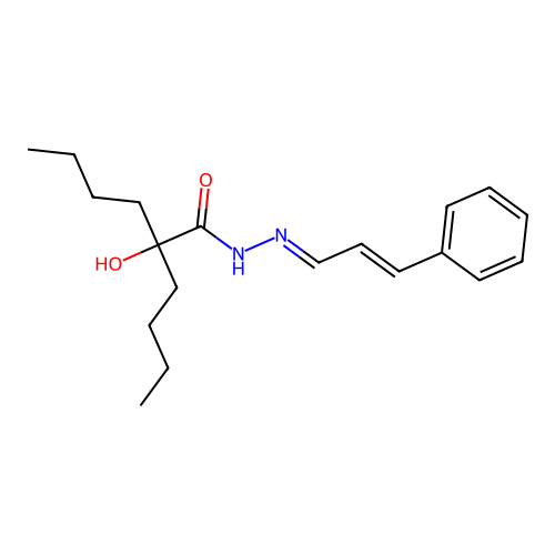 Hexanohydrazide, 2-butyl-2-hydroxy-N2-(3-phenylpropenylideno)- structure
