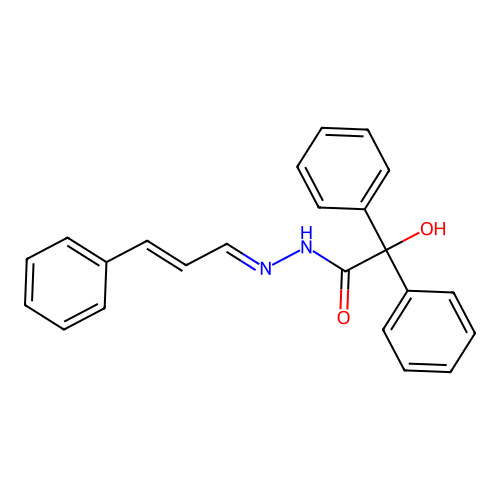 2-hydroxy-2,2-diphenyl-N'-[(1E,2E)-3-phenylprop-2-en-1-ylidene]acetohydrazide structure