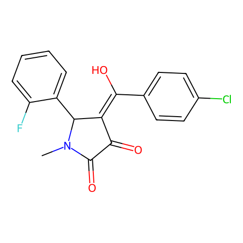 4-(4-chlorobenzoyl)-5-(2-fluorophenyl)-3-hydroxy-1-methyl-1,5-dihydro-2H-pyrrol-2-one structure