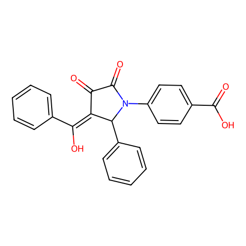 4-(3-benzoyl-4-hydroxy-5-oxo-2-phenyl-2,5-dihydro-1H-pyrrol-1-yl)benzoic acid structure
