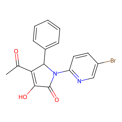 4-Acetyl-1-(5-bromo-pyridin-2-yl)-3-hydroxy-5-phenyl-1,5-dihydro-pyrrol-2-one structure