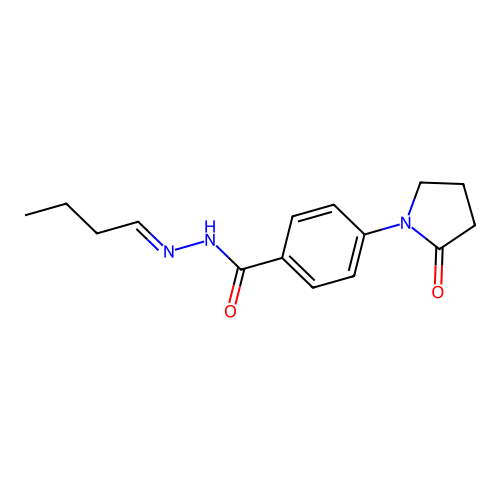 N-(butylideneamino)-4-(2-oxopyrrolidin-1-yl)benzamide structure