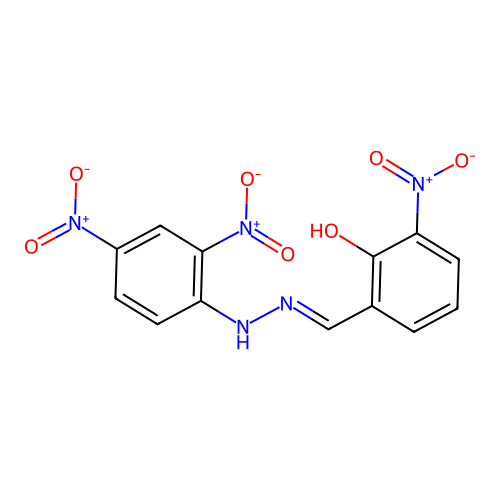 2-[[(2,4-Dinitrophenyl)hydrazinylidene]methyl]-6-nitrophenol structure