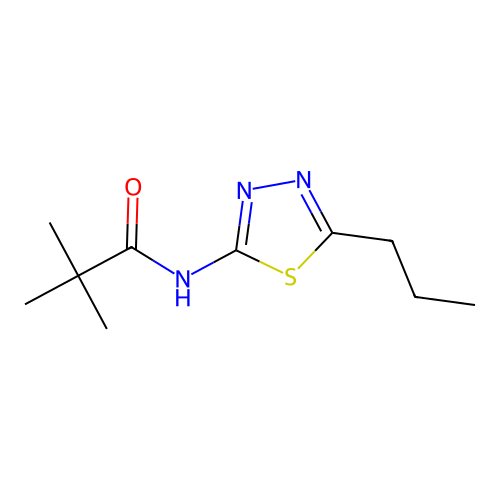 2,2-dimethyl-N-(5-propyl-1,3,4-thiadiazol-2-yl)propanamide structure