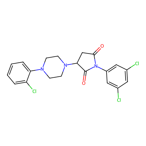 3-[4-(2-Chlorophenyl)piperazin-1-yl]-1-(3,5-dichlorophenyl)pyrrolidine-2,5-dione structure