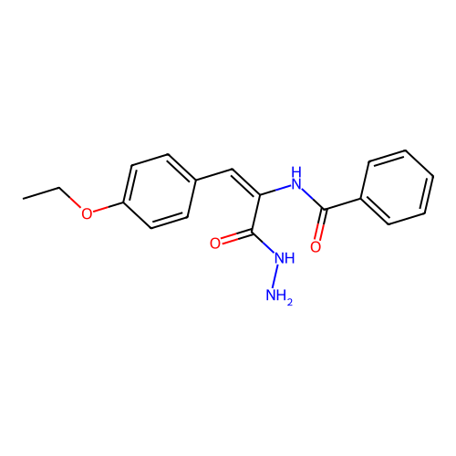 N-[(1E)-1-(4-ethoxyphenyl)-3-hydrazinyl-3-oxoprop-1-en-2-yl]benzamide structure