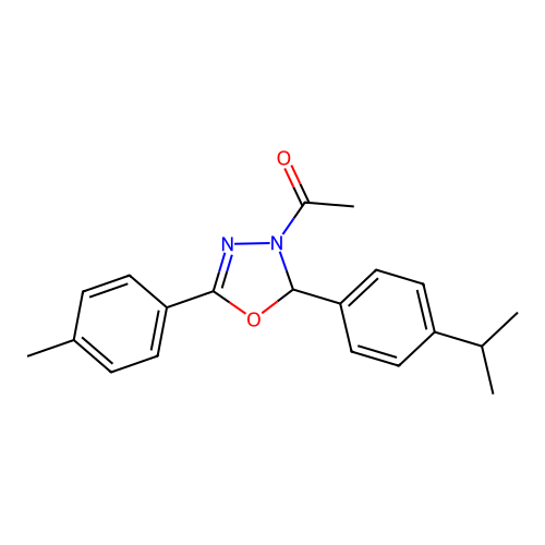 1-[5-(4-methylphenyl)-2-[4-(propan-2-yl)phenyl]-1,3,4-oxadiazol-3(2H)-yl]ethanone structure