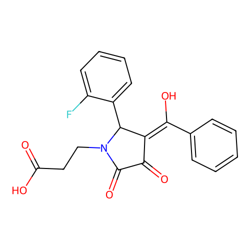 3-[3-benzoyl-2-(2-fluorophenyl)-4-hydroxy-5-oxo-2,5-dihydro-1H-pyrrol-1-yl]propanoic acid structure