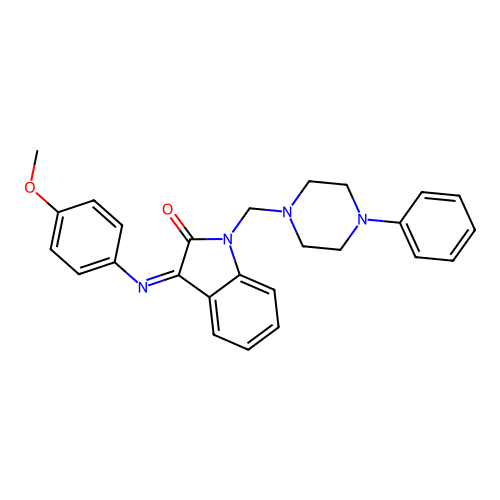 3-(4-methoxyphenyl)imino-1-[(4-phenylpiperazin-1-yl)methyl]indol-2-one structure