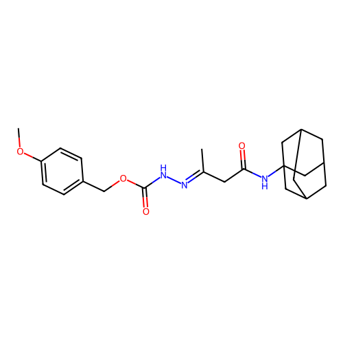 (4-methoxyphenyl)methyl N-[(E)-[4-(1-adamantylamino)-4-oxobutan-2-ylidene]amino]carbamate structure