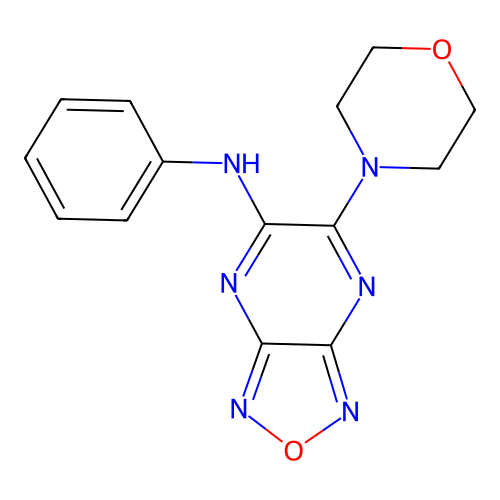 (6-Morpholin-4-yl(1,2,5-oxadiazolo[3,4-e]pyrazin-5-yl))phenylamine structure