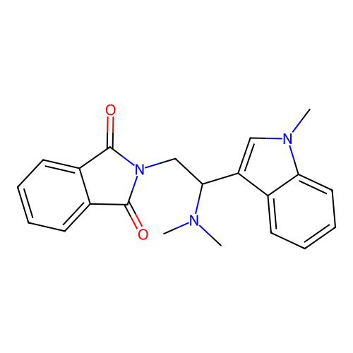 2-[2-(dimethylamino)-2-(1-methyl-1H-indol-3-yl)ethyl]-1H-isoindole-1,3(2H)-dione structure