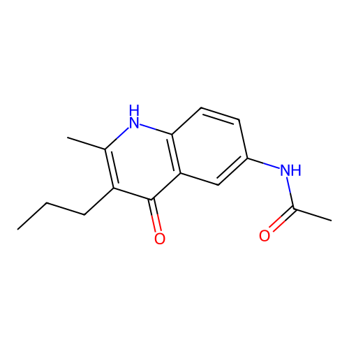N-(4-Hydroxy-2-methyl-3-propyl-quinolin-6-yl)-acetamide structure