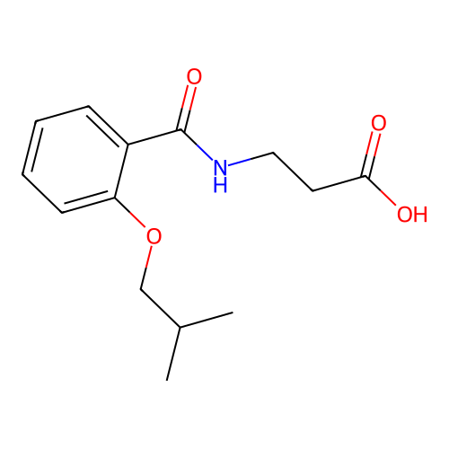 N-(2-isobutoxybenzoyl)-beta-alanine structure