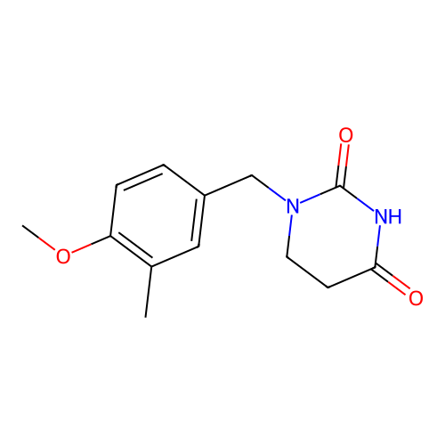 1-(4-methoxy-3-methylbenzyl)dihydropyrimidine-2,4(1H,3H)-dione structure