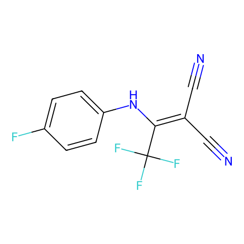 {2,2,2-Trifluoro-1-[(4-fluorophenyl)amino]ethylidene}propanedinitrile structure