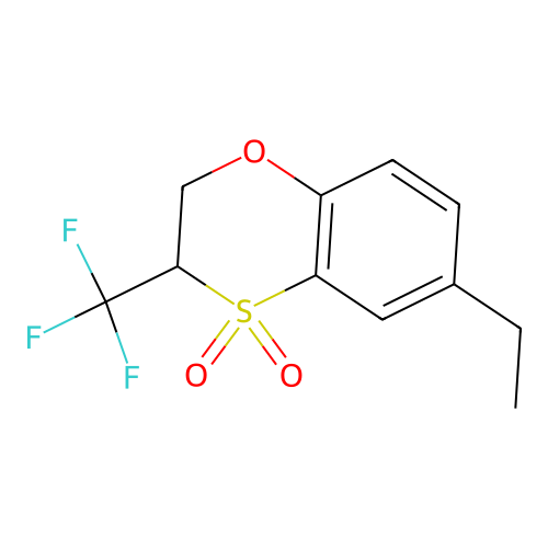 6-Ethyl-3-trifluoromethyl-2,3-dihydro-benzo[1,4]oxathiine 4,4-dioxide structure