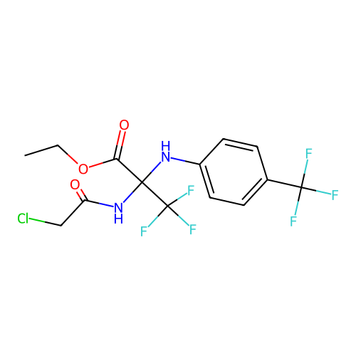 ethyl N-(chloroacetyl)-3,3,3-trifluoro-2-{[4-(trifluoromethyl)phenyl]amino}alaninate structure