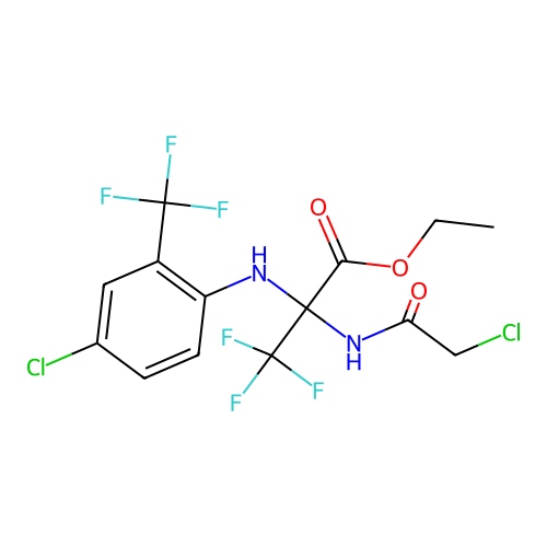 ethyl 2-[(chloroacetyl)amino]-N-[4-chloro-2-(trifluoromethyl)phenyl]-3,3,3-trifluoroalaninate structure