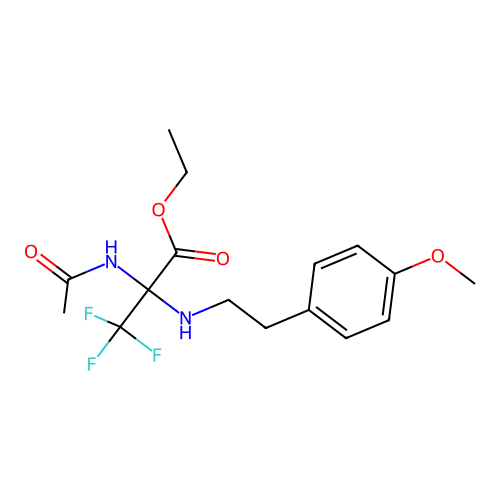 ethyl N-acetyl-3,3,3-trifluoro-2-{[2-(4-methoxyphenyl)ethyl]amino}alaninate structure