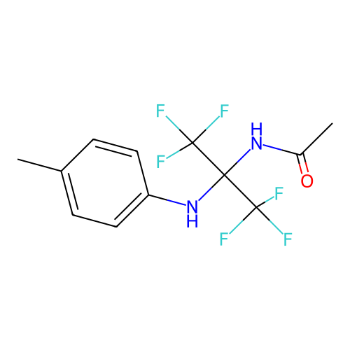 N-{1,1,1,3,3,3-hexafluoro-2-[(4-methylphenyl)amino]propan-2-yl}acetamide structure
