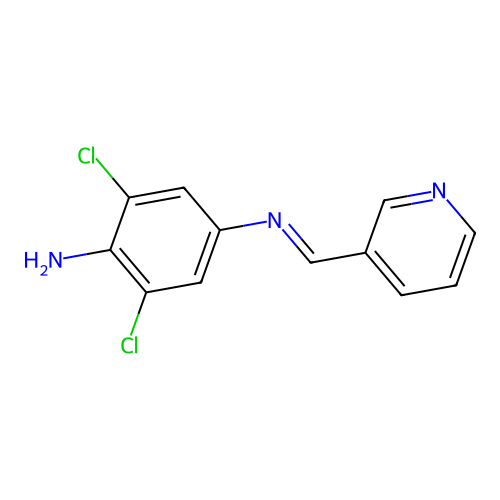 2,6-dichloro-N~4~-[(E)-pyridin-3-ylmethylidene]benzene-1,4-diamine structure