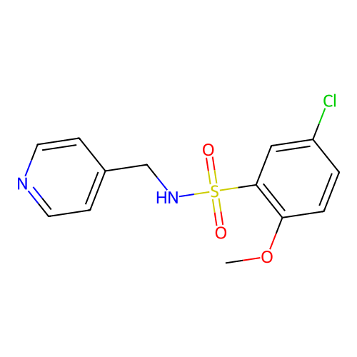 5-chloro-2-methoxy-N-(pyridin-4-ylmethyl)benzenesulfonamide structure