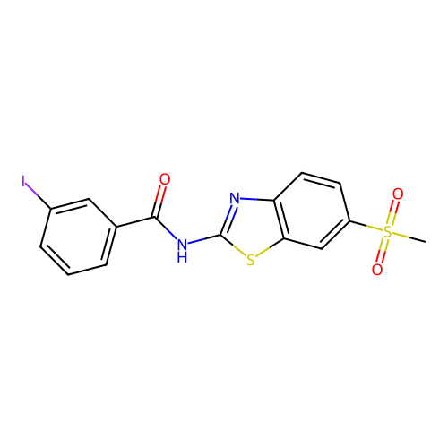 3-Iodo-N-(6-methanesulfonyl-1,3-benzothiazol-2-YL)benzamide structure