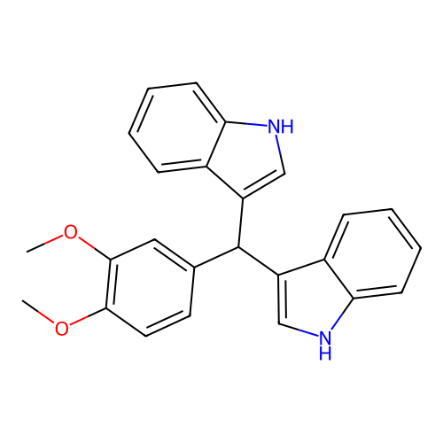 3-[(3,4-dimethoxyphenyl)(1H-indol-3-yl)methyl]-1H-indole structure