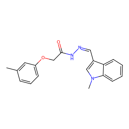(Z)-N'-((1-methyl-1H-indol-3-yl)methylene)-2-(m-tolyloxy)acetohydrazide structure