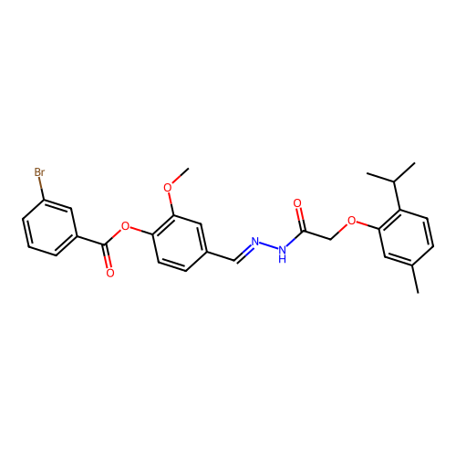4-(2-((2-Isopropyl-5-methylphenoxy)AC)carbohydrazonoyl)-2-meo-PH 3-bromobenzoate structure