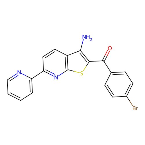 (3-Amino-6-(pyridin-2-yl)thieno[2,3-b]pyridin-2-yl)(4-bromophenyl)methanone structure