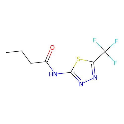 N-[5-(trifluoromethyl)-1,3,4-thiadiazol-2-yl]butanamide structure