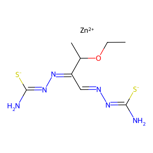 Kethoxal bis(thiosemicarbazone)zinc chelate structure