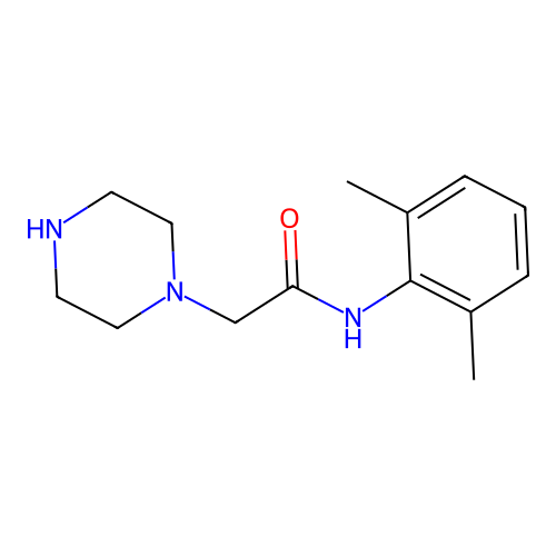 N-(2,6-dimethylphenyl)-2-(piperazin-1-yl)acetamide structure