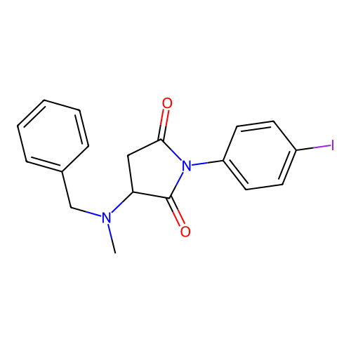 3-(Benzyl-methyl-amino)-1-(4-iodo-phenyl)-pyrrolidine-2,5-dione structure