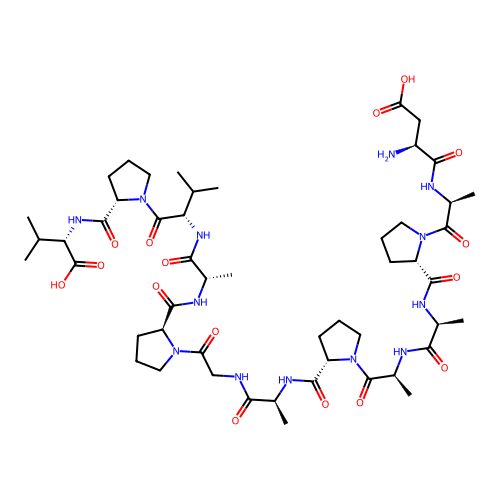 H-Asp-Ala-Pro-Ala-Ala-Pro-Ala-Gly-Pro-Ala-Val-Pro-Val-OH structure