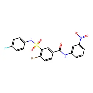 4-bromo-3-[(4-fluorophenyl)sulfamoyl]-N-(3-nitrophenyl)benzamide structure