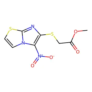 Methyl 2-[(5-nitroimidazo[2,1-b][1,3]thiazol-6-yl)sulfanyl]acetate structure