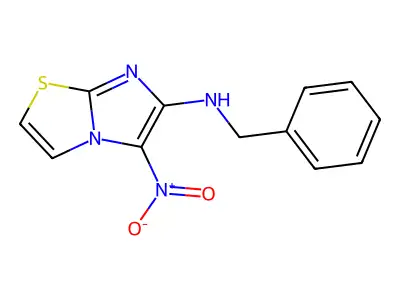 5-Nitro-N-(phenylmethyl)imidazo(2,1-b)thiazol-6-amine structure