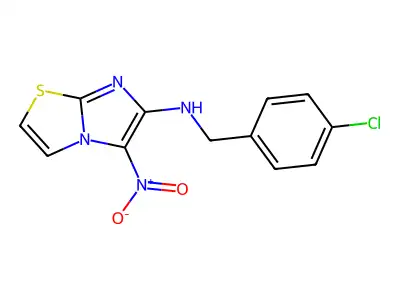 N-(4-chlorobenzyl)-5-nitroimidazo[2,1-b][1,3]thiazol-6-amine structure