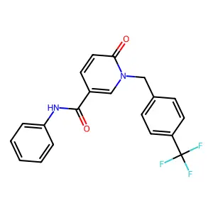 6-oxo-N-phenyl-1-[4-(trifluoromethyl)benzyl]-1,6-dihydro-3-pyridinecarboxamide structure
